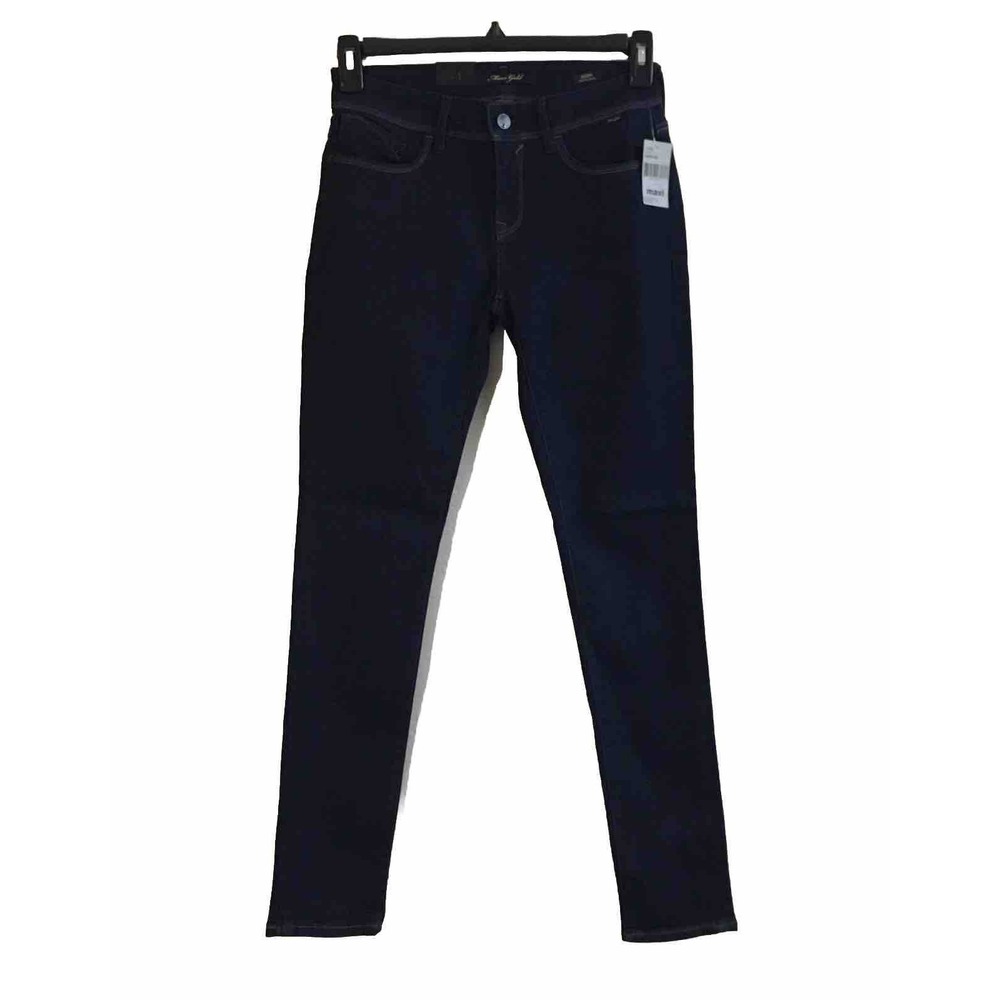 NEW Mavi Jeans 27 Blue Dark Wash Alexa Mid Rise Skinny Stretch Denim